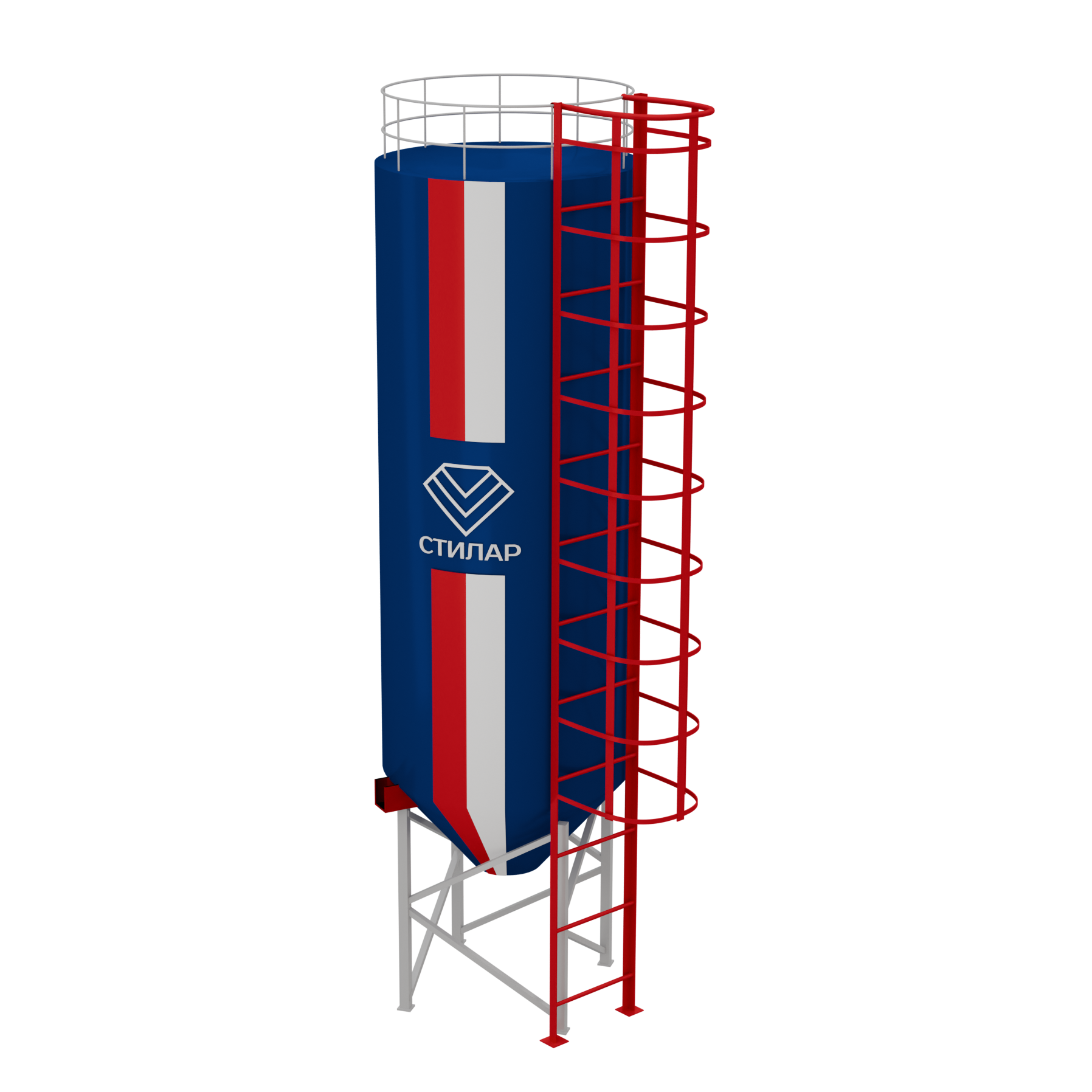 Цельносварный силос для минерального порошка и удобрений 200 м³ от производителя